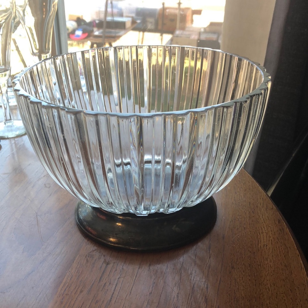 Beautiful Crystal and Silver bowl made in Italy